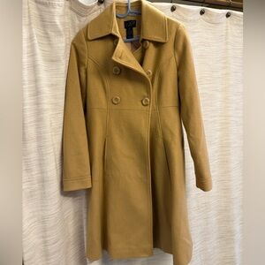 Double-Breasted Tan Coat 100% Wool Via Nordstroms Vintage Fitted
